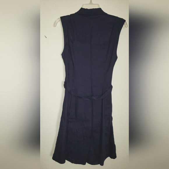 H by Halston Sleeveless Linen Dress Navy Blue size 8. NWT - Picture 11 of 12
